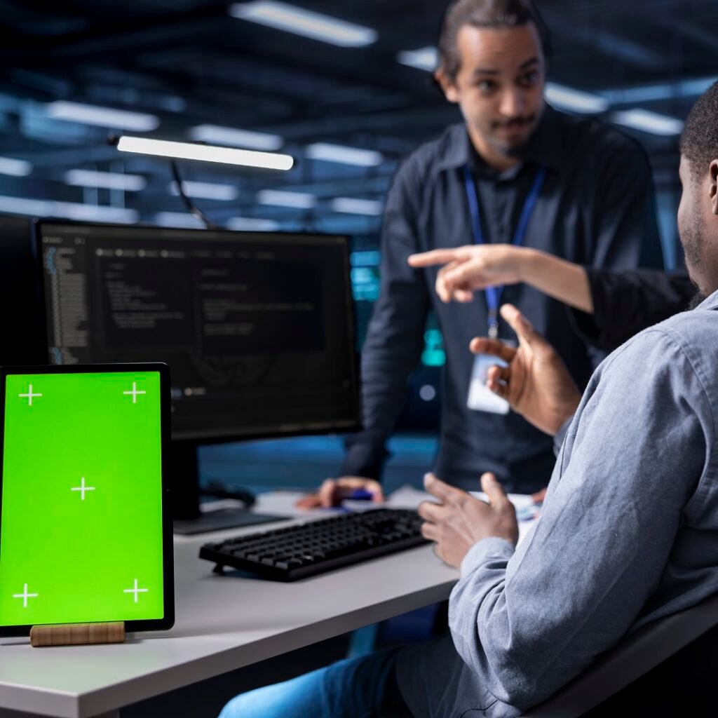 Multiethnic Team Using Green Screen Tablet To Over MVKF9J9 2 1024x1024